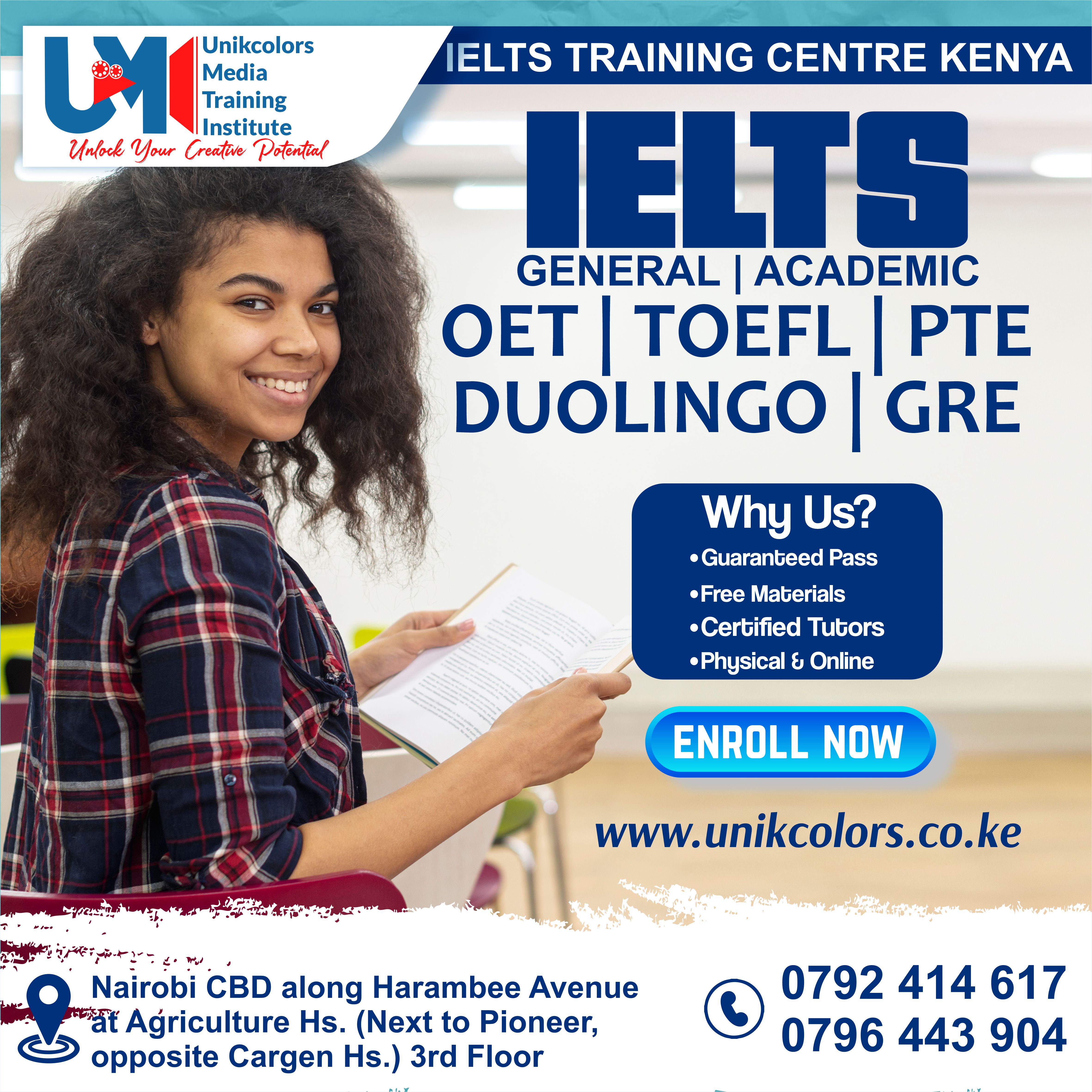 IELTS TRAINING CENTRE KENYA - IELTS PREPARATION | OET | TOEFL | PTE | GRE | DUOLINGO